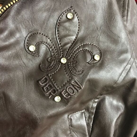 Brown Faux Leather Woman Jacket by Deréon - Picture 5 of 8